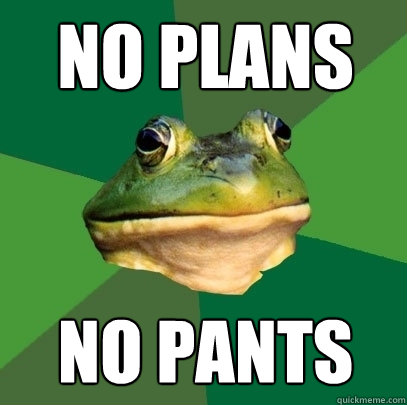 No Plans No PAnts  Foul Bachelor Frog