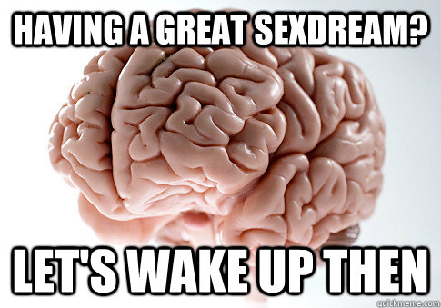 having a great sexdream? Let's wake up then  Scumbag Brain