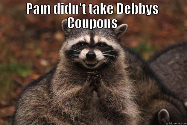 Debby and June - PAM DIDN'T TAKE DEBBYS COUPONS  Evil Plotting Raccoon