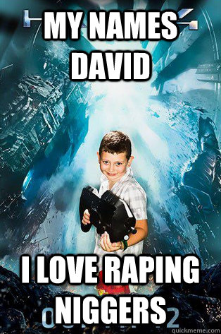 My names David I love raping niggers  Halo 4 kid