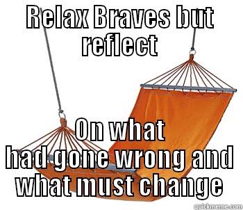 RELAX BRAVES BUT REFLECT ON WHAT HAD GONE WRONG AND WHAT MUST CHANGE Misc