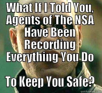 WHAT IF I TOLD YOU, AGENTS OF THE NSA HAVE BEEN RECORDING EVERYTHING YOU DO TO KEEP YOU SAFE? Matrix Morpheus