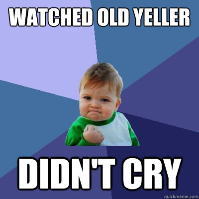 WATCHED OLD YELLER didn't cry - WATCHED OLD YELLER didn't cry  Success Kid