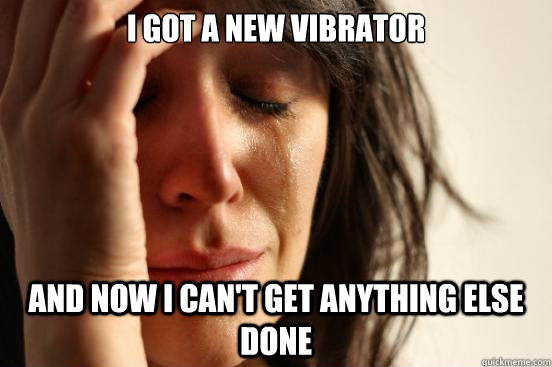 I got a new vibrator And now I can't get anything else done  First World Problems