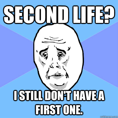 Second Life? I still don't have a first one.  Okay Guy