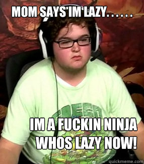 mom says im lazy. . . . . . im a FUCKIN ninja whos lazy now!  Meme