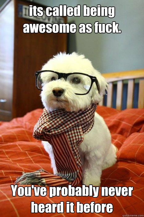 its called being awesome as fuck. You've probably never heard it before  Hipster Dog