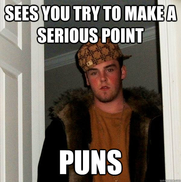 sees you Try to make a serious point puns - sees you Try to make a serious point puns  Scumbag Steve