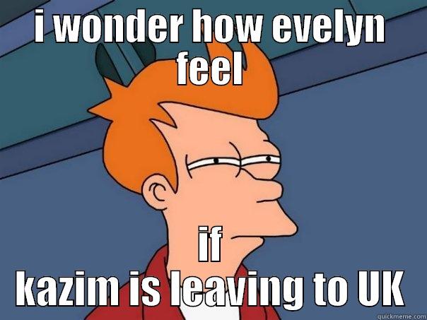 even bye to kazim - I WONDER HOW EVELYN FEEL IF KAZIM IS LEAVING TO UK Futurama Fry