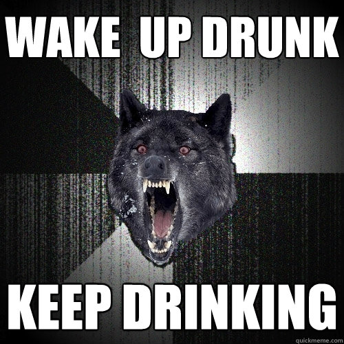 Wake  up drunk keep drinking - Wake  up drunk keep drinking  Insanity Wolf