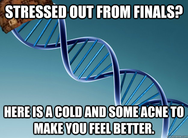 Stressed out from finals? Here is a cold and some acne to make you feel better. - Stressed out from finals? Here is a cold and some acne to make you feel better.  Scumbag Genetics