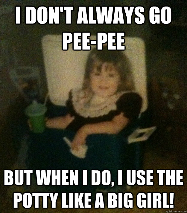 I don't always go pee-pee but when I do, I use the potty like a big girl! - I don't always go pee-pee but when I do, I use the potty like a big girl!  Misc