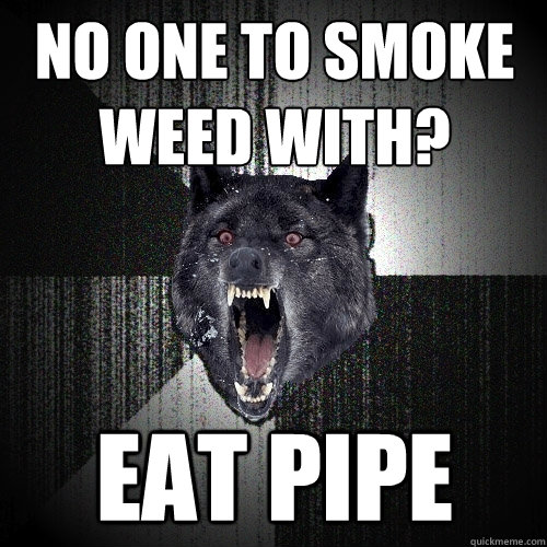 NO ONE TO SMOKE WEED WITH? EAT PIPE - NO ONE TO SMOKE WEED WITH? EAT PIPE  Insanity Wolf