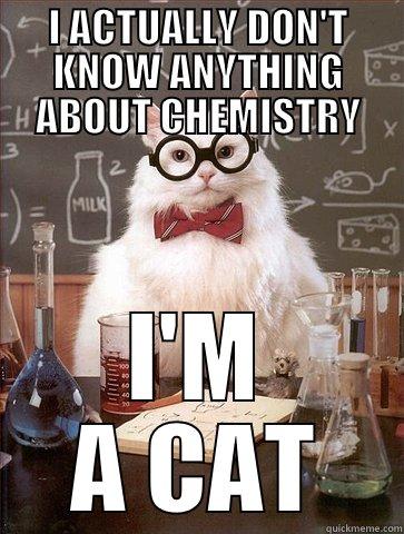 I ACTUALLY DON'T KNOW ANYTHING ABOUT CHEMISTRY I'M A CAT Chemistry Cat