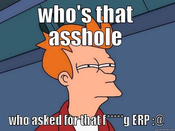 WHO'S THAT ASSHOLE WHO ASKED FOR THAT F*****G ERP :@ Futurama Fry