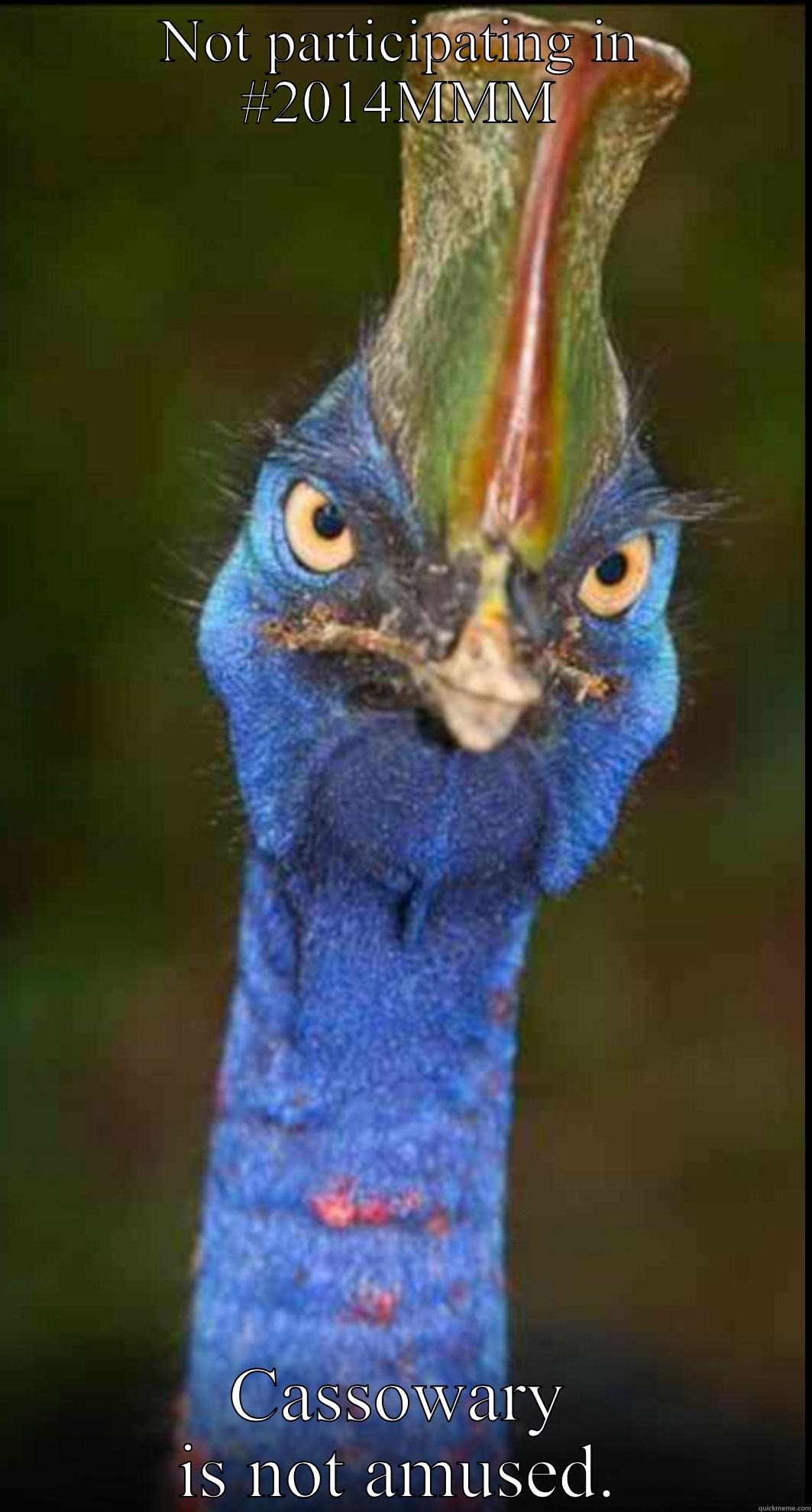 NOT PARTICIPATING IN #2014MMM CASSOWARY IS NOT AMUSED. Misc