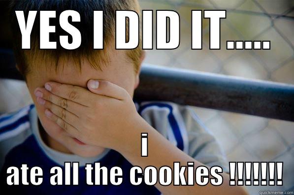 The truth...... - YES I DID IT..... I ATE ALL THE COOKIES !!!!!!! Confession kid