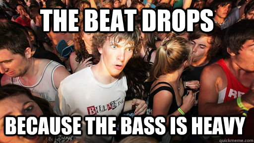 The beat drops because the bass is heavy - The beat drops because the bass is heavy  Sudden Clarity Clarence