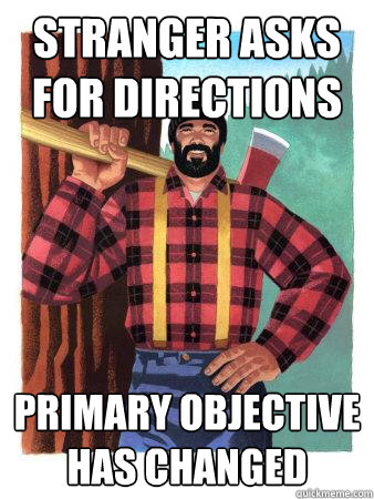 stranger asks for directions Primary objective has changed - stranger asks for directions Primary objective has changed  Average Canadian