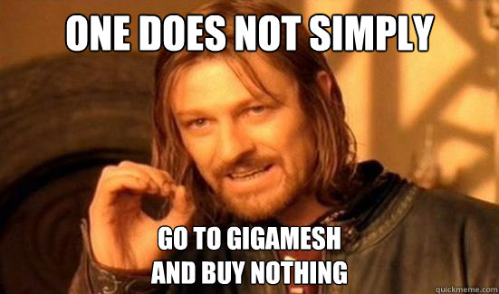 One Does Not Simply go to gigamesh 
and buy nothing  Boromir