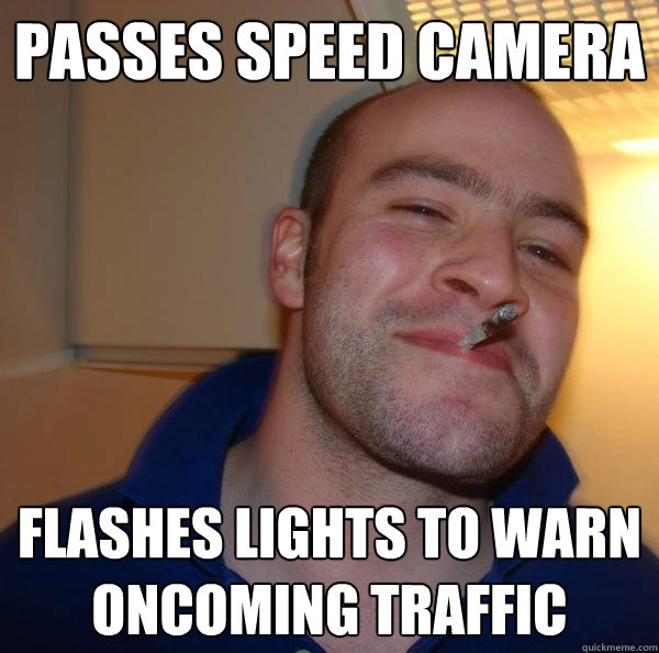 Passes speed camera flashes lights to warn oncoming traffic - Passes speed camera flashes lights to warn oncoming traffic  Misc