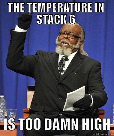 THE TEMPERATURE IN STACK 6   IS TOO DAMN HIGH The Rent Is Too Damn High