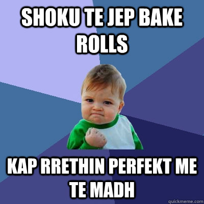 shoku te jep bake rolls  kap rrethin perfekt me te madh   Success Kid