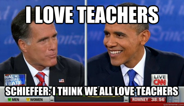 I LOVE TEACHERS Schieffer: I THINK WE ALL LOVE TEACHERS  TEACHERS