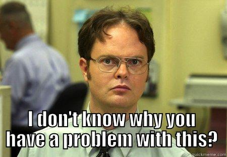 Don't Judge Me -  I DON'T KNOW WHY YOU HAVE A PROBLEM WITH THIS? Schrute