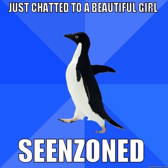 Every single time. - JUST CHATTED TO A BEAUTIFUL GIRL SEENZONED Socially Awkward Penguin