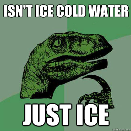 Isn't ice cold water just ice  Philosoraptor