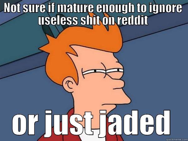 NOT SURE IF MATURE ENOUGH TO IGNORE USELESS SHIT ON REDDIT OR JUST JADED Futurama Fry