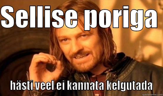 SELLISE PORIGA   HÄSTI VEEL EI KANNATA KELGUTADA Boromir