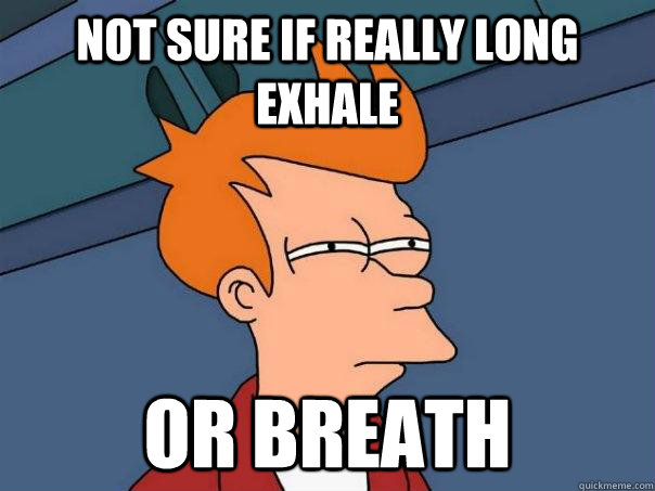 not sure if really long exhale or breath - not sure if really long exhale or breath  Futurama Fry