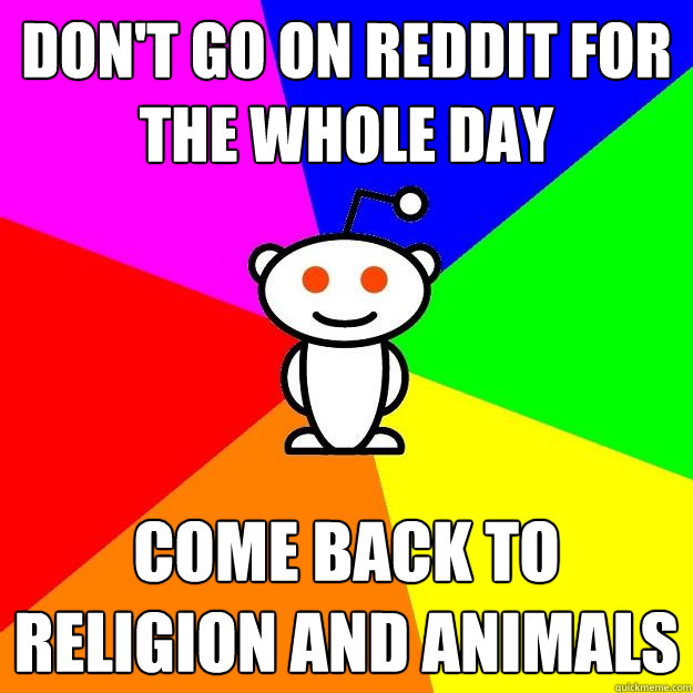 Don't go on Reddit for the whole day Come back to religion and animals  Reddit Alien