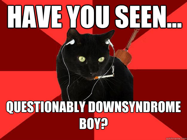 have you seen... Questionably downsyndrome boy?  Berklee Cat