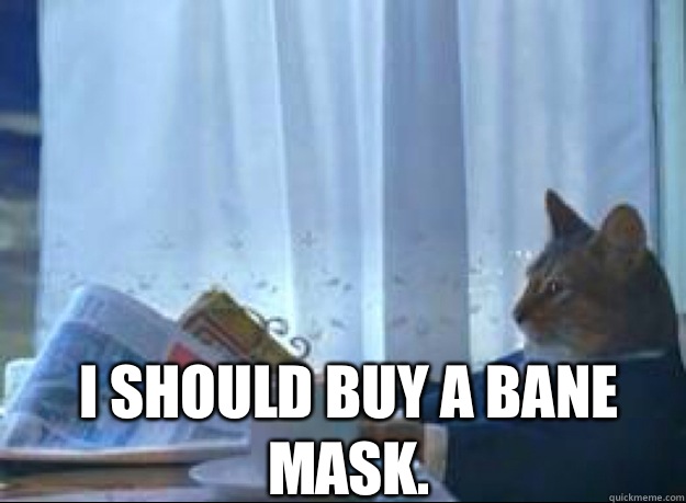  I should buy a bane mask.  -  I should buy a bane mask.   I should buy a boat cat