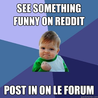 see something funny on reddit post in on le forum  Success Kid