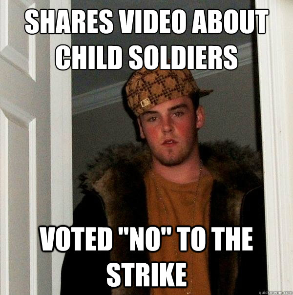 Shares video about child soldiers voted 