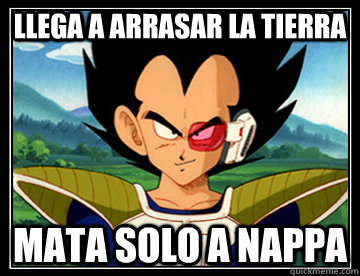 Llega a arrasar la Tierra Mata solo a Nappa  