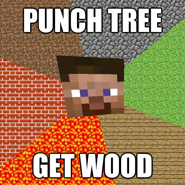 Punch Tree Get wood  Minecraft