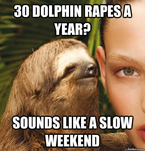 30 Dolphin rapes a year? sounds like a slow weekend  rape sloth