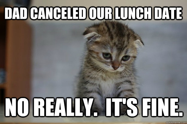 Dad Canceled our Lunch Date No really.  It's fine.  Sad Kitten
