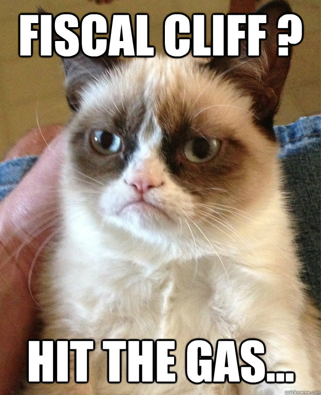 FISCAL CLIFF ? Hit the gas...  Grumpy Cat