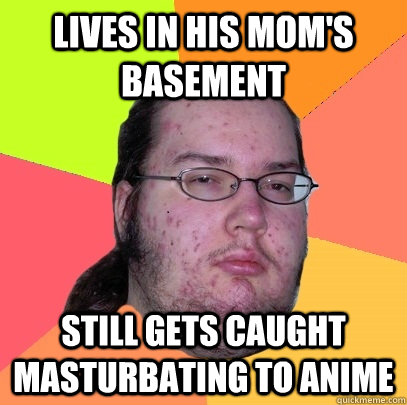 lives in his mom's basement still gets caught masturbating to anime  Butthurt Dweller