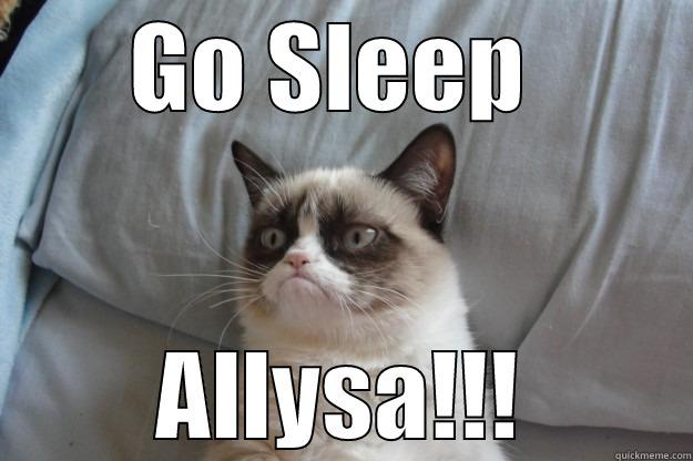 GO SLEEP  ALLYSA!!! Grumpy Cat