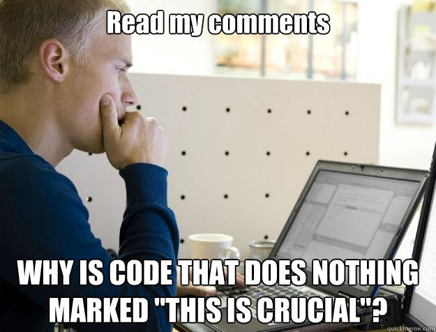Read my comments WHY IS CODE THAT DOES NOTHING MARKED 