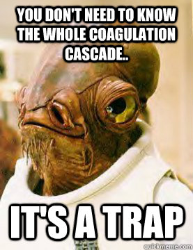 You don't need to know the whole coagulation cascade.. It's a trap - You don't need to know the whole coagulation cascade.. It's a trap  AckbarHunter