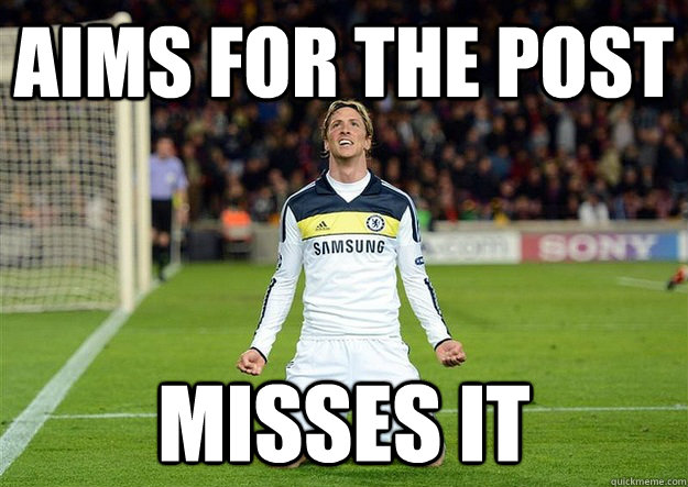 Aims for the Post Misses it  Fernando Torres