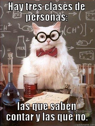 Gato inteligente - HAY TRES CLASES DE PERSONAS: LAS QUE SABEN CONTAR Y LAS QUE NO. Chemistry Cat